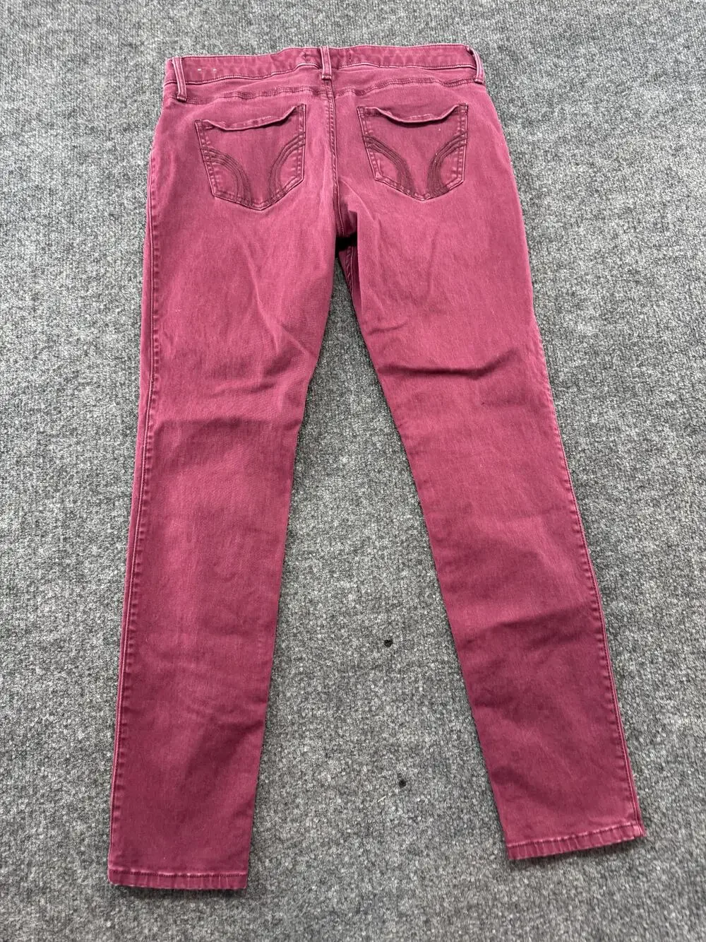 Hollister Jeans Juniors 7 Pink Slim Skinny Stretch Zipper Pocket Denim Pants